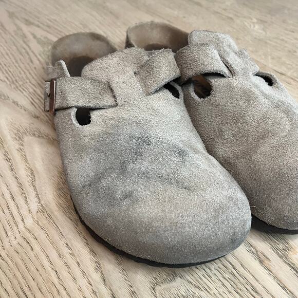 Birkenstock Boston Clog Soft Footbed
Suede Leather Slip On Taupe Unisex Size 40 - Picture 5 of 9